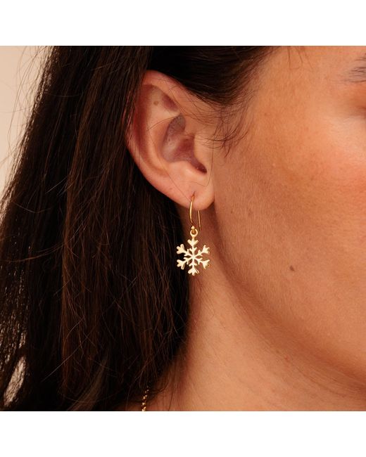 Lily Charmed Metallic 18Ct Plated Snowflake Hook Earrings