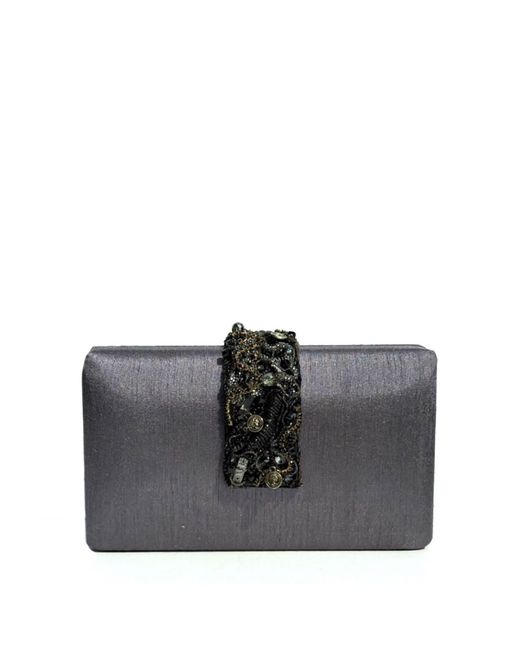 Simitri Black Orchid Beaded Fringe Clutch