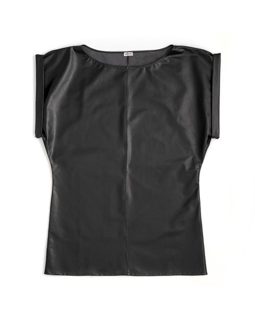 Victoria Slavinskaia Black Leather Mini Dress