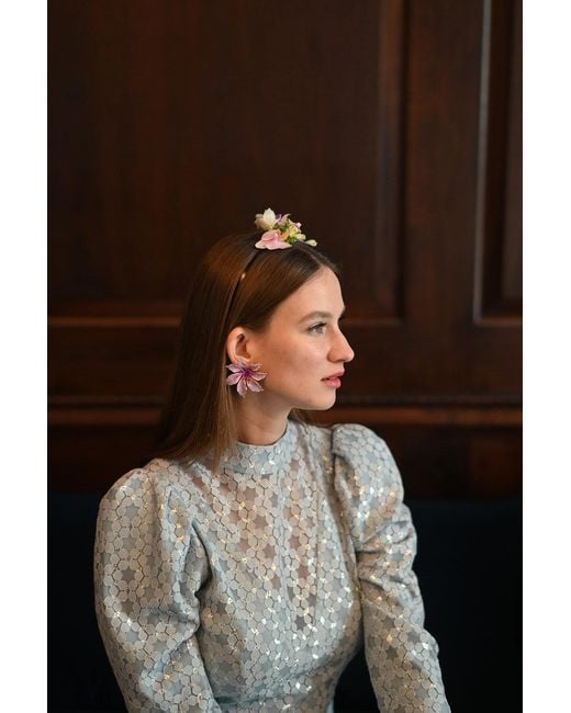 The Pink Reef Purple Tropic Earring In Mauve