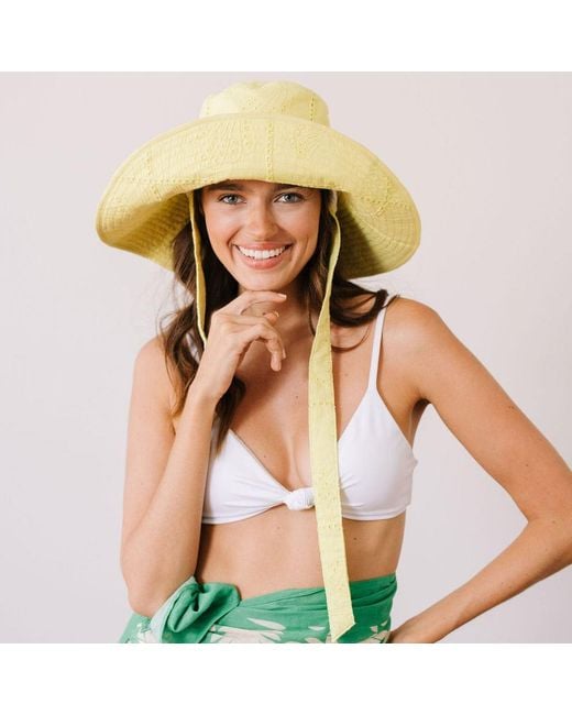 SUNSHINE TIENDA Yellow Lemonade Shell Beachy Bucket Hat