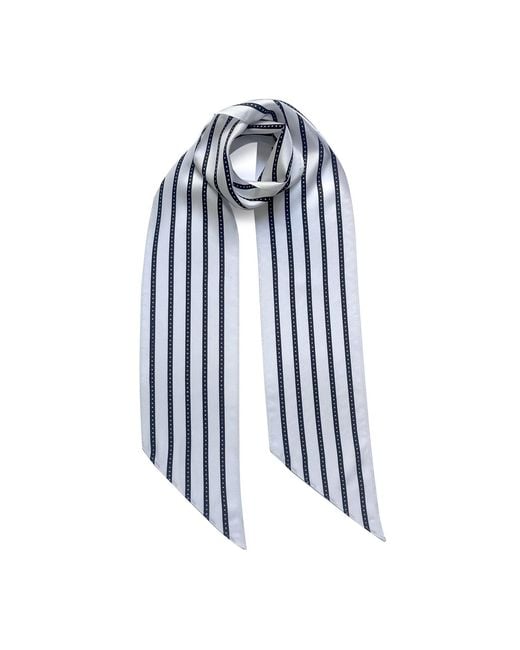INGMARSON Blue Star Striped Silk Neck Scarf