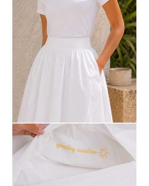 House of Kind White The Spreading Sunshine Skirt- Balloon Skirt