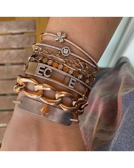 Ecce | Artisan Diamonds Metallic 14K Solid Queen Of Spades Diamond Bracelet