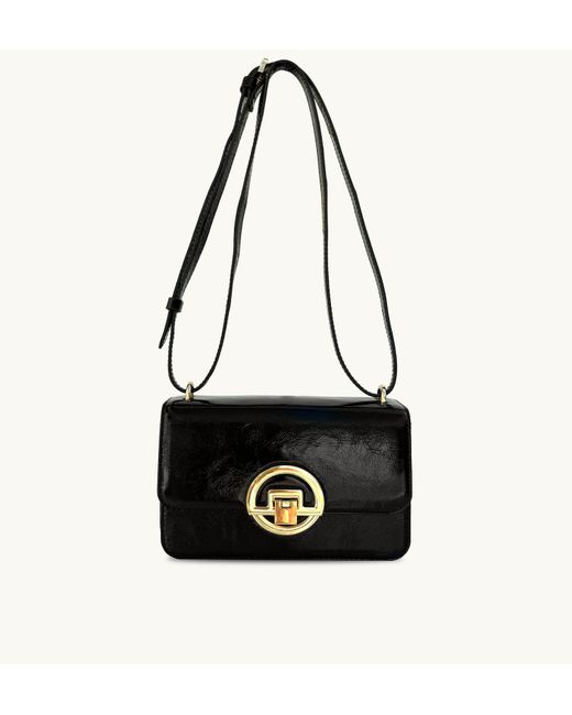 Apatchy London Black The Tilly Crinkle Patent Leather Bag