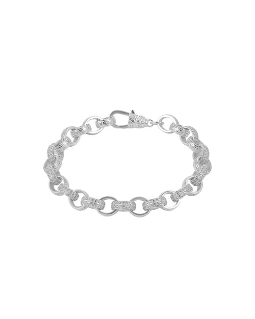 Spero London Metallic Sterling Pave Bachelor's Large Belcher Chain Bracelet