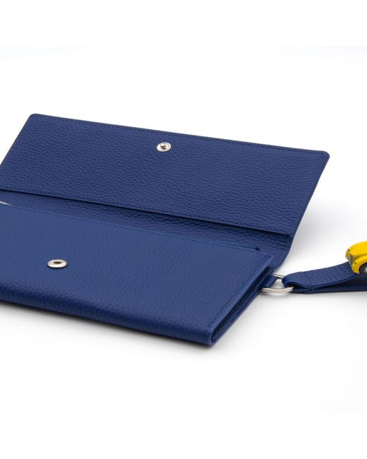 Absurde Blue Parking Leather Bifold Wallet With Car