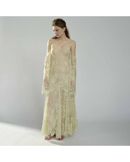 Belsize25 White Faded Narcissus Dress Two-Piece Scalloped Lace Set