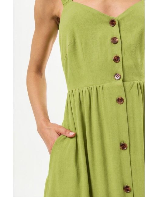 Louche Green Clover Linen Mix Sundress