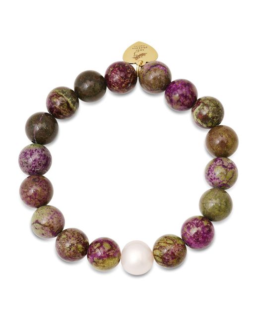 Soul Journey Jewelry Multicolor Connection Pearl And Stichite Bracelet