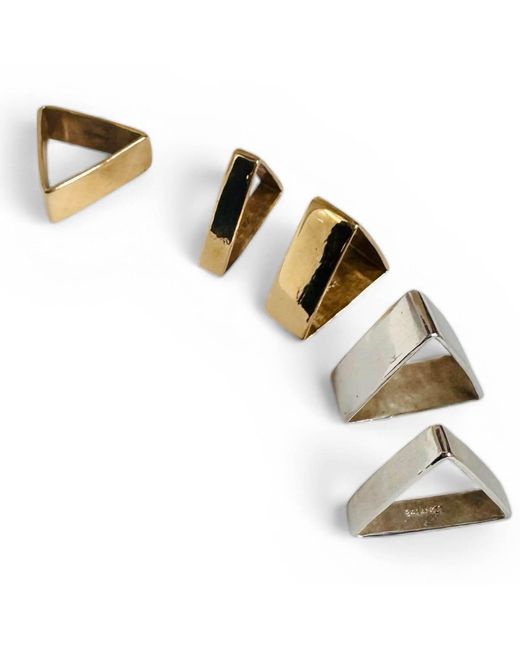 Aki Roc Jewelry Metallic Triangle Balance Ring 6Mm