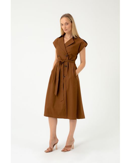 InAvati Brown Safari Camel Dress