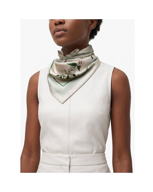 Jessie Zhao New York Metallic Neutrals Lily Garden Double Sided Silk Scarf