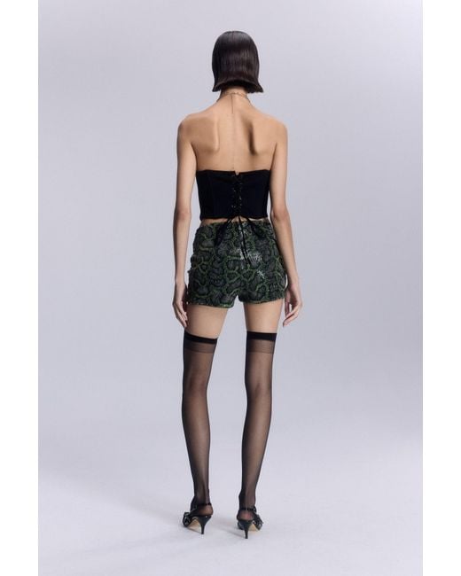 No'design Black Medusa Mini Shorts