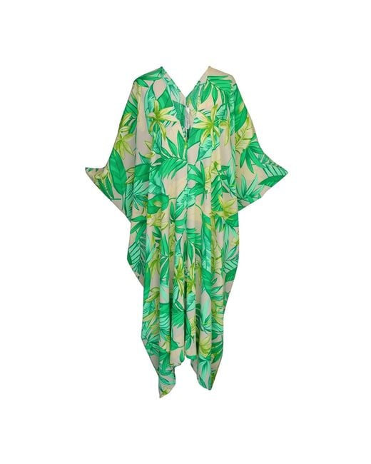 Jennafer Grace Green Canopy Nude Caftan