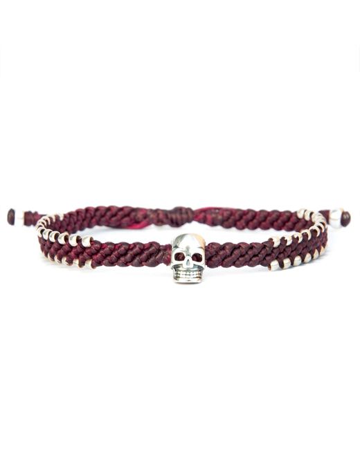 Harbour Uk Red Skull Connection Rope Bracelet for men