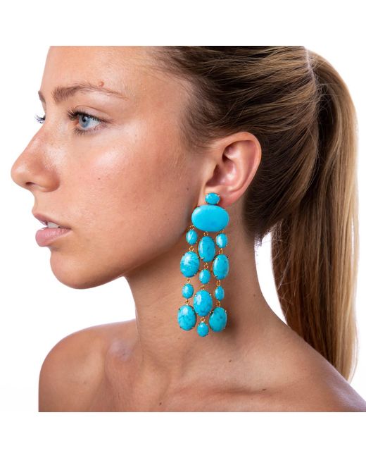 Bounkit Blue Marysol Earrings Clip On