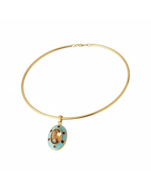 By Virgo Metallic Gemma Blu Choker