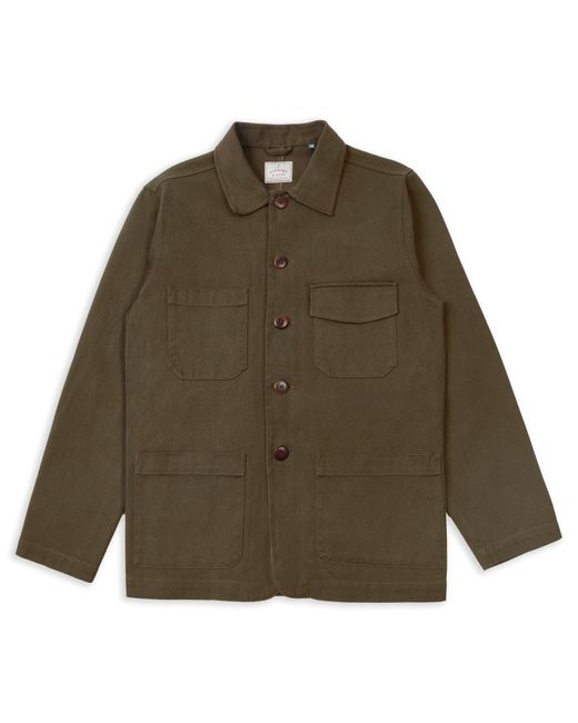 Burrows and Hare Green Cotton Jericho Jacket for men