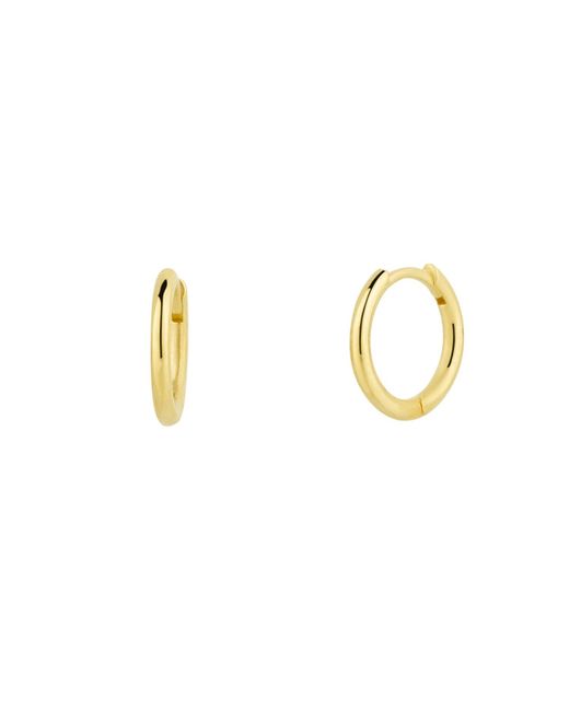 Spero London Metallic Fine 14Ct Solid Hoop Earrings