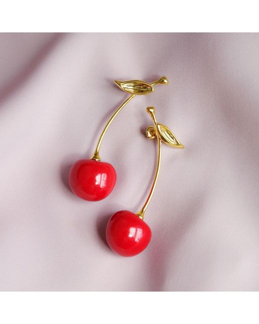 POPORCELAIN Red Porcelain Cherry Earrings