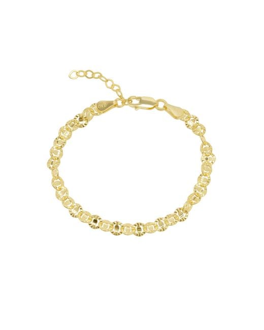 Spero London Metallic Floral Cut-Out Textured Link Chain Bracelet