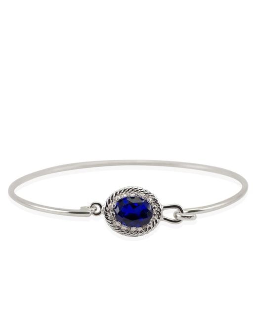 Vintouch Italy Luccichio Ss Blue Agate Cuff Bracelet