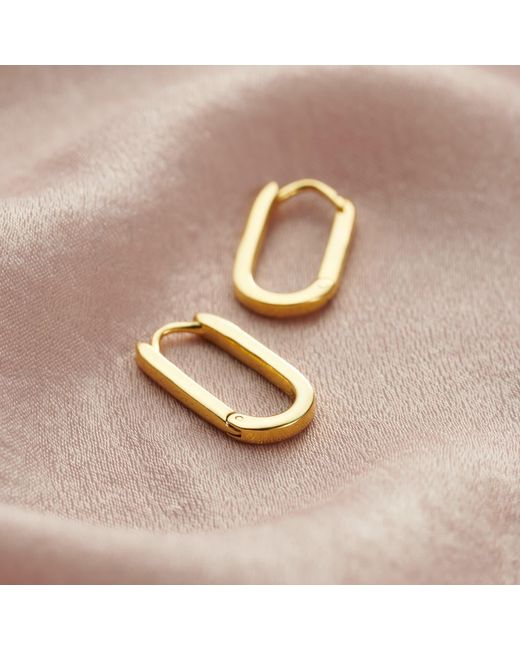 Posh Totty Designs Metallic Gold Plated Hinged Oval Link Hoop Earrings