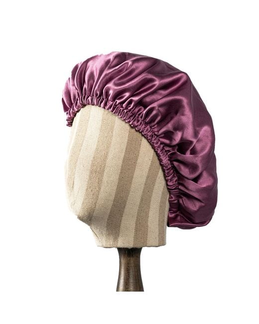 Soft Strokes Silk Purple Pure Mulberry Silk Double Layer Bonnet Fig Tree