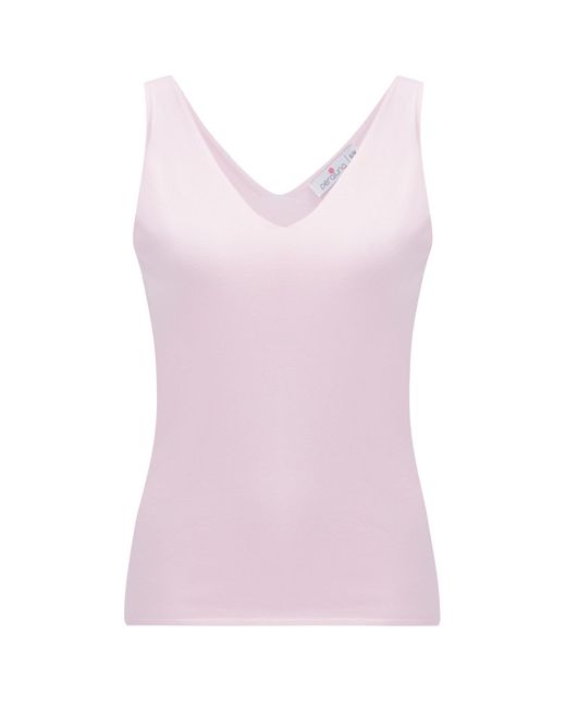Peraluna Pink Ruby Top V-Neck Fine Knit Tank Top