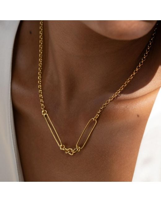 Lily Charmed Metallic Plated Mixed Link Charm Collector Necklace