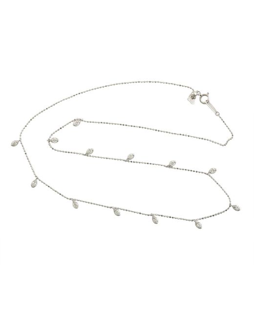 Artisan White Natural Diamond Drop Station Necklace