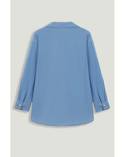 Nocturne Blue Bustier-Detail Shirt