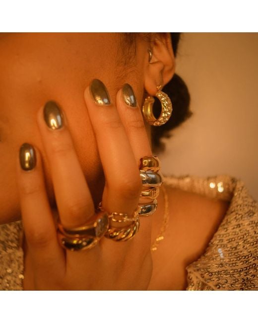 Superdivajewellery Metallic Crystal Hoop Earrings