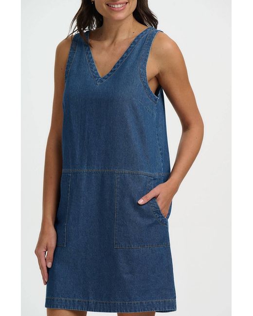 Sugarhill Blue Cecil Tunic Dress Mid Denim