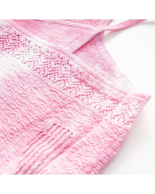 Fully Fashioning Pink Zelda Floating Stitch Midi Dress