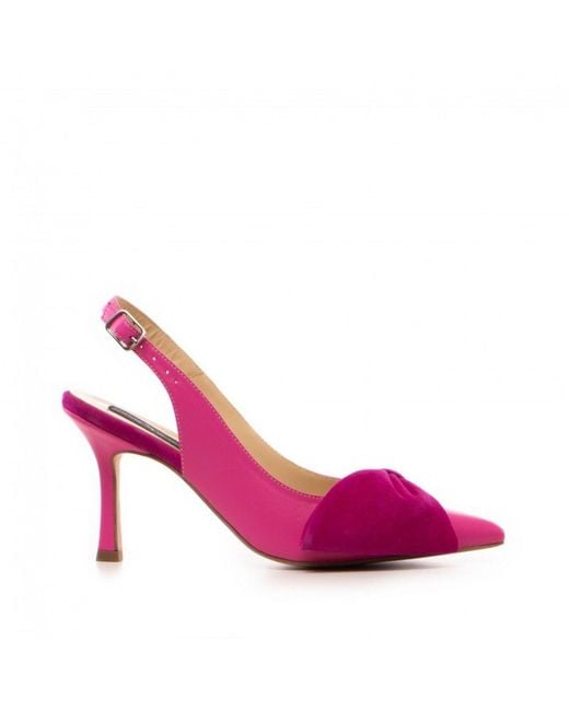 The 5Th Element Pink Mabel Leather Slingback Heels