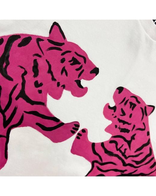 Quillattire White Sweatshirt With Tiger
