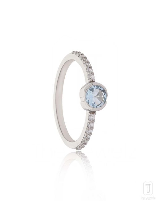 The Jewelz White Aqua Innes Brilliant 925 Ring