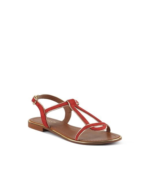 Rag & Co Brown Feodora Flat Slip-On Sandals By Rag & Co