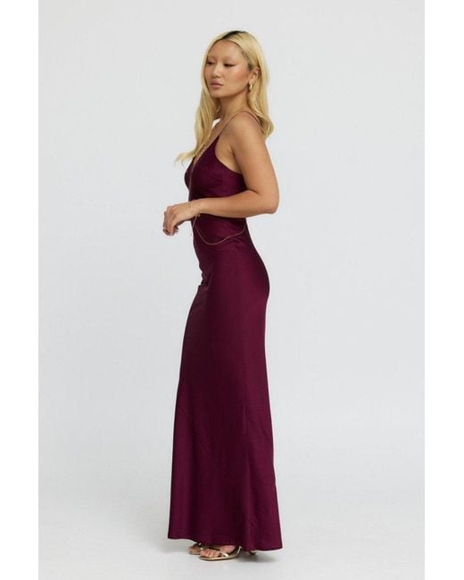 Why Mary Purple Isis Bias Maxi Slip Dress