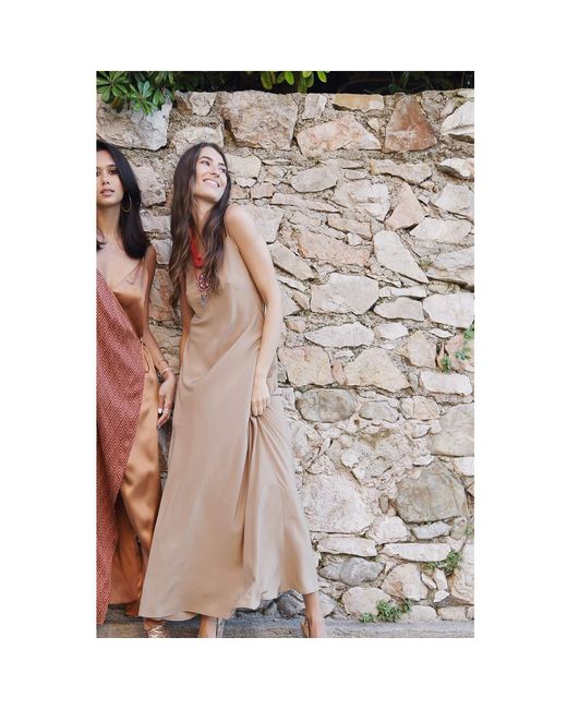 Teodora Milano Natural Neutrals Porto Rafael Silk Long Dress