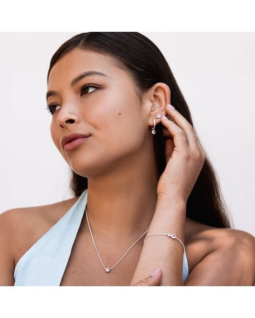 Dower & Hall White Quartz Hammered Huggie Hoops