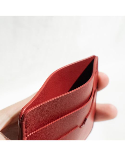 godi. Red Handmade Leather Card Case