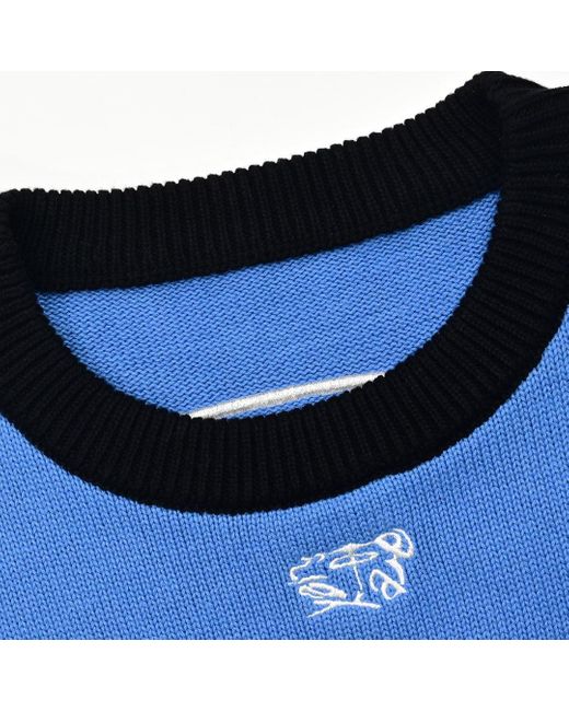 VERYRARE Blue Blu Intarsia Knit for men