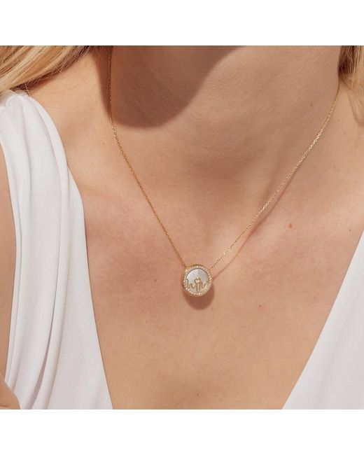 BLOOMTINE | Earth Angel HQ Metallic Loves Frequency 18K Solid Natural Diamond & Mother Of Pearl Heartbeat Necklace