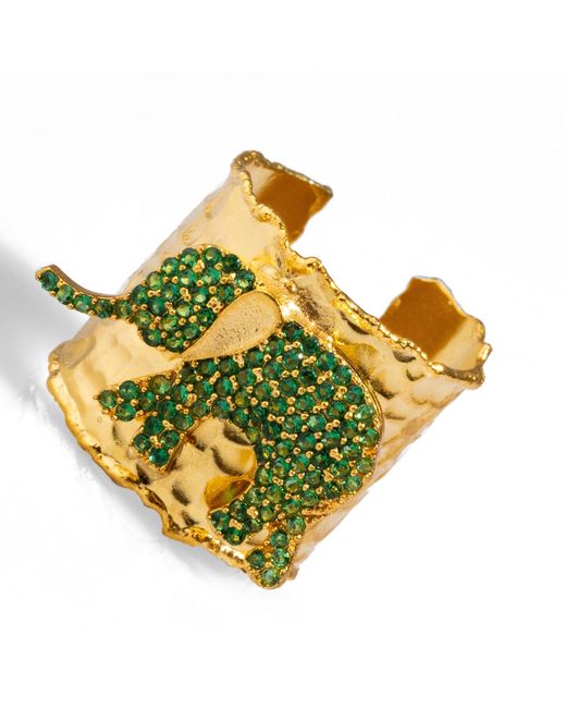 Ebru Jewelry Yellow Guardian Elephant Chunky Adjustable Ring