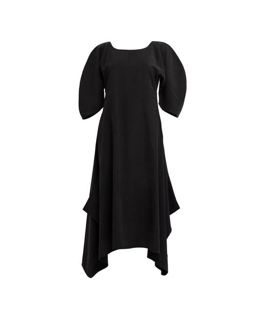 Bianca Popp Black Puff Dress With Flaps