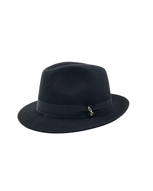 DORIA 1905 Blue Wool Felt Fedora Hat for men