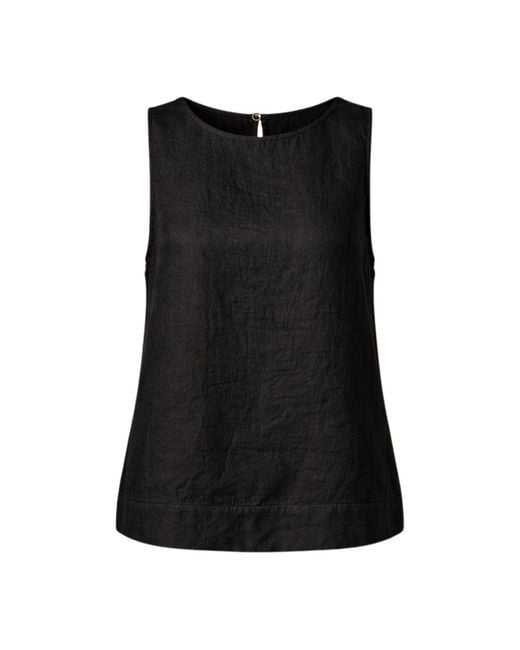Oh!Zuza Black Echo Viscose Top With Wide Straps –